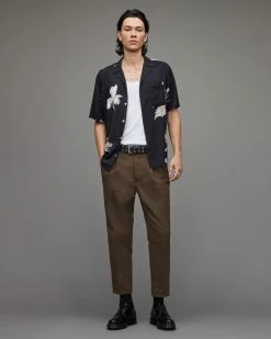 Best Sale ⭐ Tallis Cropped Slim Trousers Meadow Brown 🔥