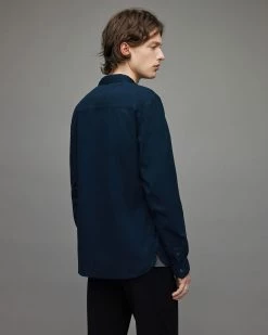 Brand new ⌛ Hawthorne Ramskull Stretch Fit 👚 Shirt Dark Navy Blue 🎉 -Coats & Jackets Sales MS107X 4378 4