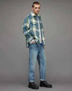 Wholesale ⌛ Yonkers Checked 👕 Shirt Ecru 💯 -Coats & Jackets Sales MS149X 35 4