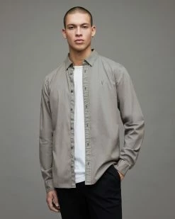 Discount 🧨 Hawthorne Ramskull Stretch 👕 Shirt Stereo Grey 🎉