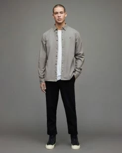 Discount 🧨 Hawthorne Ramskull Stretch 👕 Shirt Stereo Grey 🎉 -Coats & Jackets Sales MS205X 8064 3